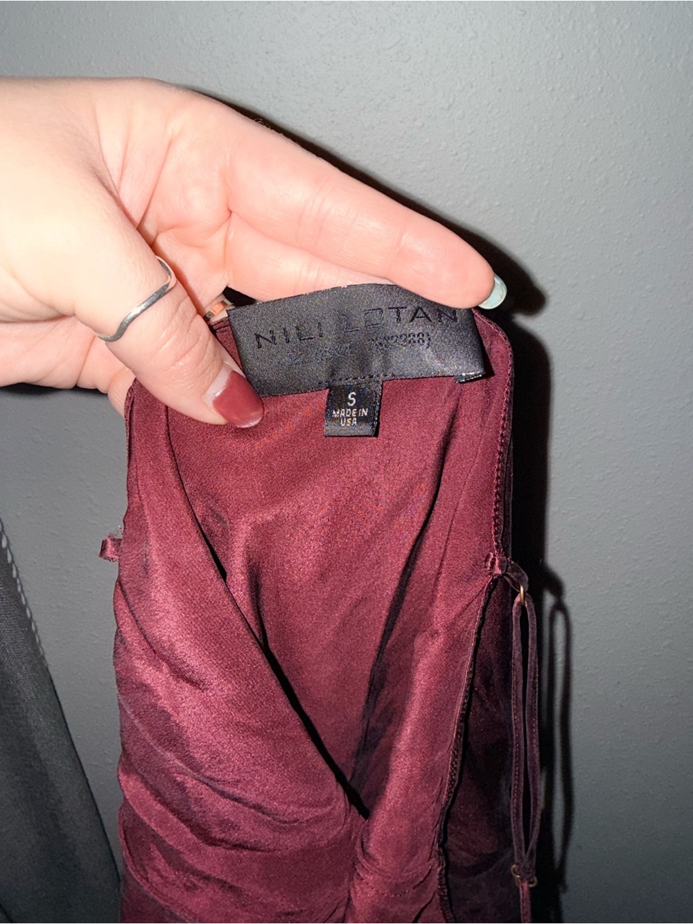 Nili Lotan Silk Burgandy Maxi Dress Small - Picture 8 of 8